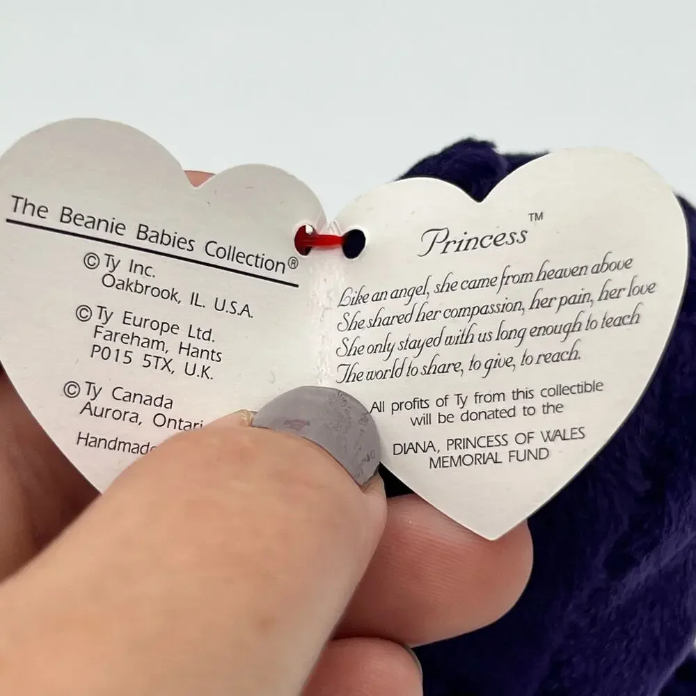 TY Beanie Baby Princess Purple Diana Bear
